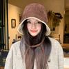 Women S Korean Style Plush Thick Solid Color Bucket Hat