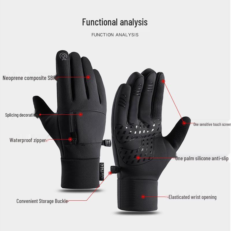 Men's and Women's Winter Cycling Touchscreen Gloves - Windproof, Warm, Waterproof, Silicone-Grip for Outdoor Sports & Fishing.