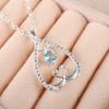 Sky Blue Topaz Gemstone 925 Sterling Silver Zircon Jewelry Chain Pendant 1.27" CZP-4-17