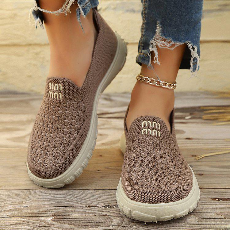 

Женские дышащие легкие слипоны на каждый день - Мягкая подошва, Круглый носок, Весенне-осенний стиль 40 EU кофейный