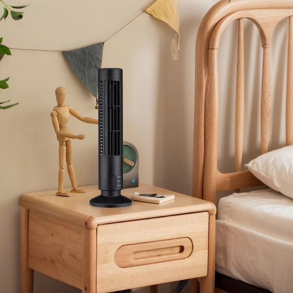 Low Noise USB Tower Fan Strong Wind Vertical Conditioner Mini Mobile Air Conditioning  Bedroom Use