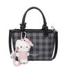 Popular bag women's new fashion plaid hand bag high-end feeling shoulder crossbody bucket bag