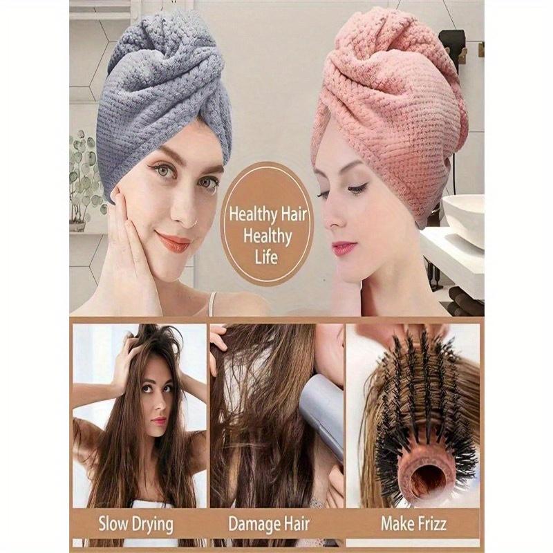 Asciugamano per Capelli in Microfibra, Cuffia per Capelli, Turbante Avvolgente Premium Super Assorbente Asciugatura Rapida Ultra Morbido Confortevole per Capelli Crespi Ricci Danneggiati