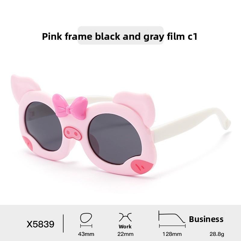 

Kids Cartoon Pig Polarized Sunglasses With Protection For Outdoor Play And Parties розовый