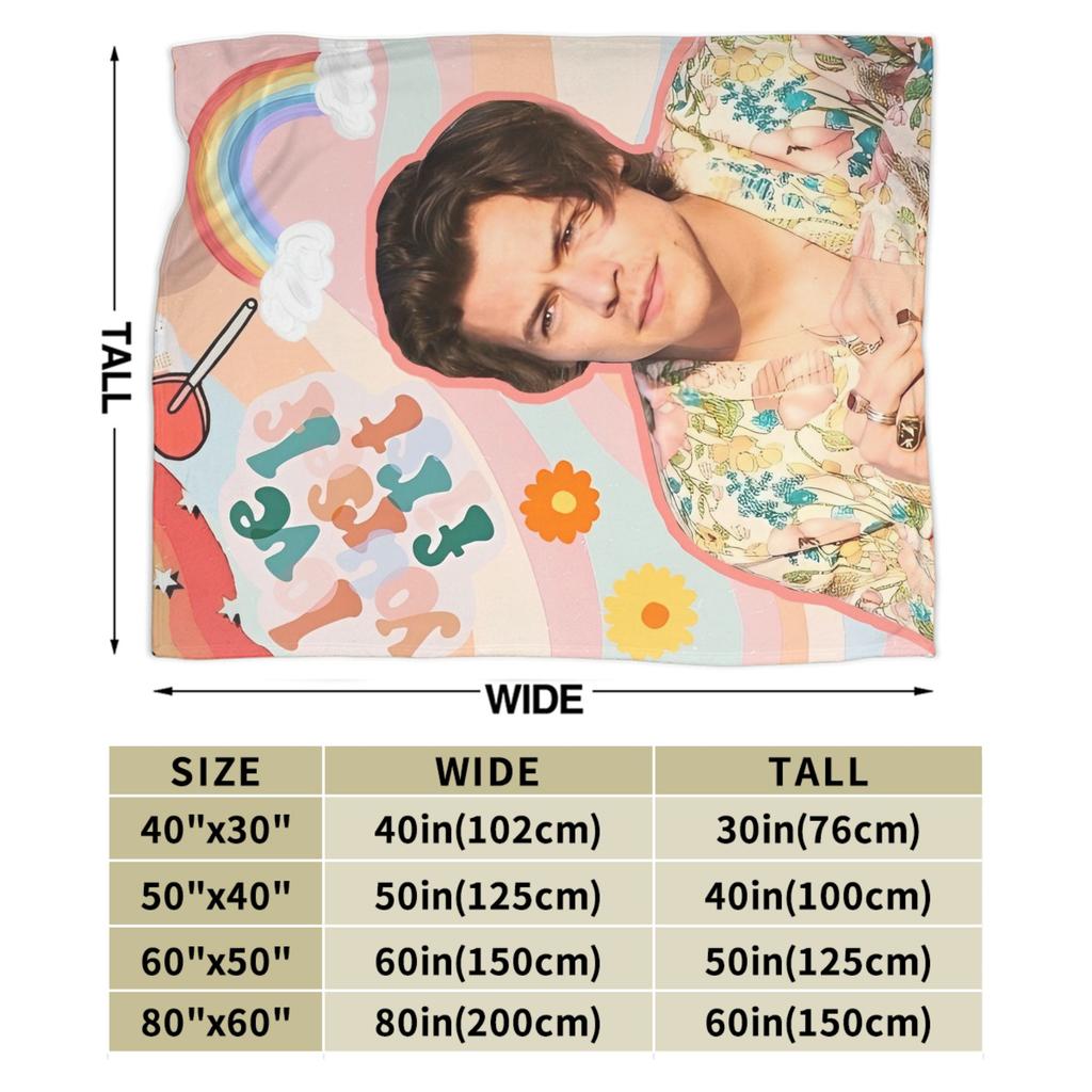 Harrys Styles Sänger Decken Fleece Ganzjahres Multifunktion Super Weiche Kuscheldecke für Bettwäsche Auto Tagesdecken
