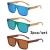 3Pcs/set New Square Sunglasses Women Men Rectangle Sun Glasses Female Oval Eyewear  for Male Female Eyeglasses
