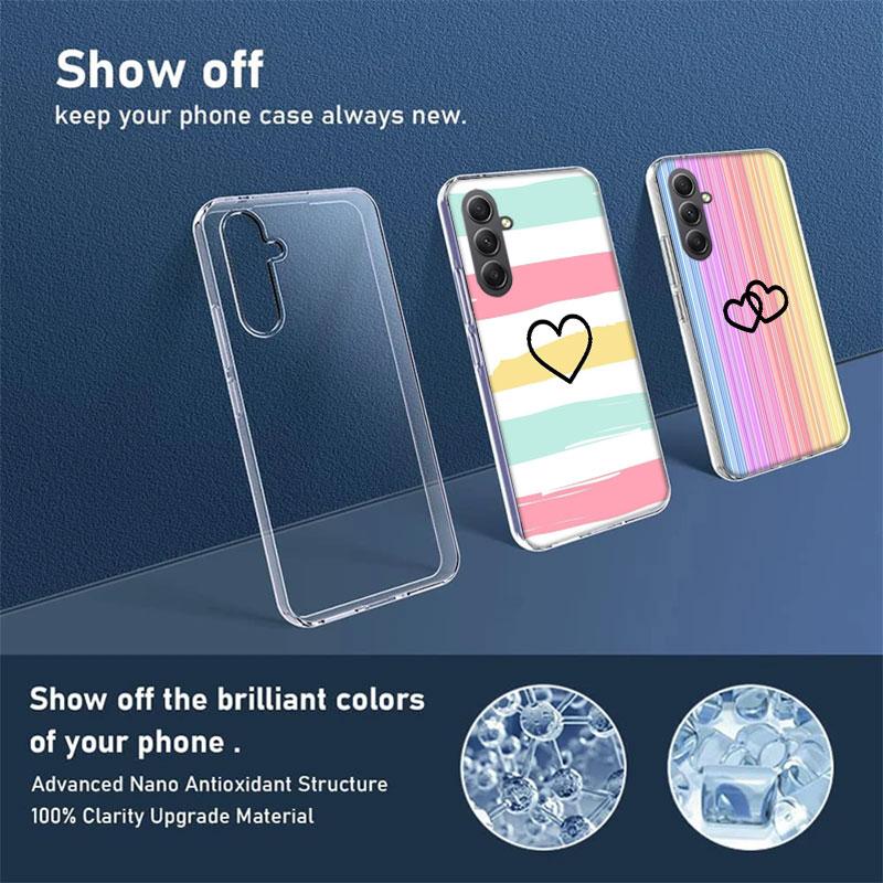 Rainbow Gradient Love Phone Case for Samsung A17 A37 A57 A07 A16 A26 A36 A56 A06 A02S A12 A22 A32 A52S A04S A14 A24 A34 A54 A03