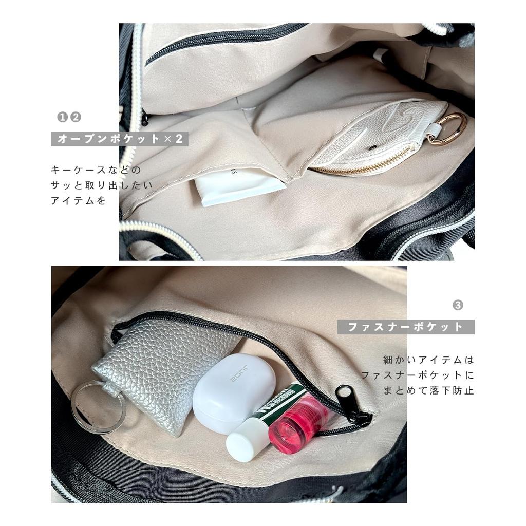 Gisele BackpackTote Bag, Water-Repellent, 2-Way Design, 9 Pockets, Large Capacity, A4 Size, Perfect for Mothers, Commuters, School, and More,
