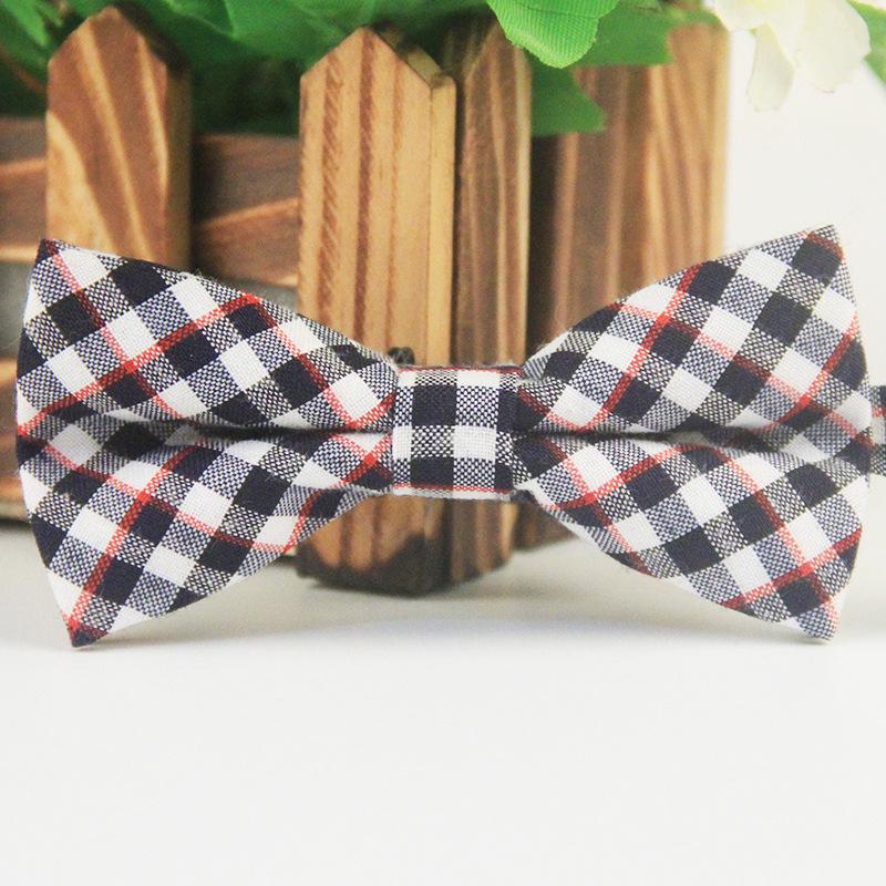 Children's Trendy British Style Multi-Color Cotton Plaid Bow Tie
