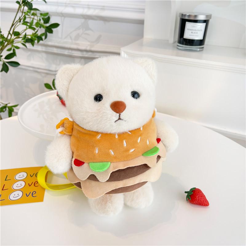 Cute Cartoon Potato Chips Bear Snack Bag Plush Doll Versatile Student Change Bag Girl Heart Messenger Bag Small Bag
