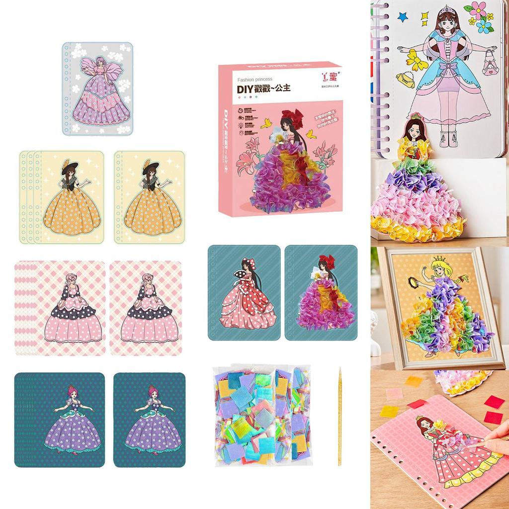 DIY Princess Dress Up Activity Book for Making Clothes Art Fashion Sticker Girls Toys