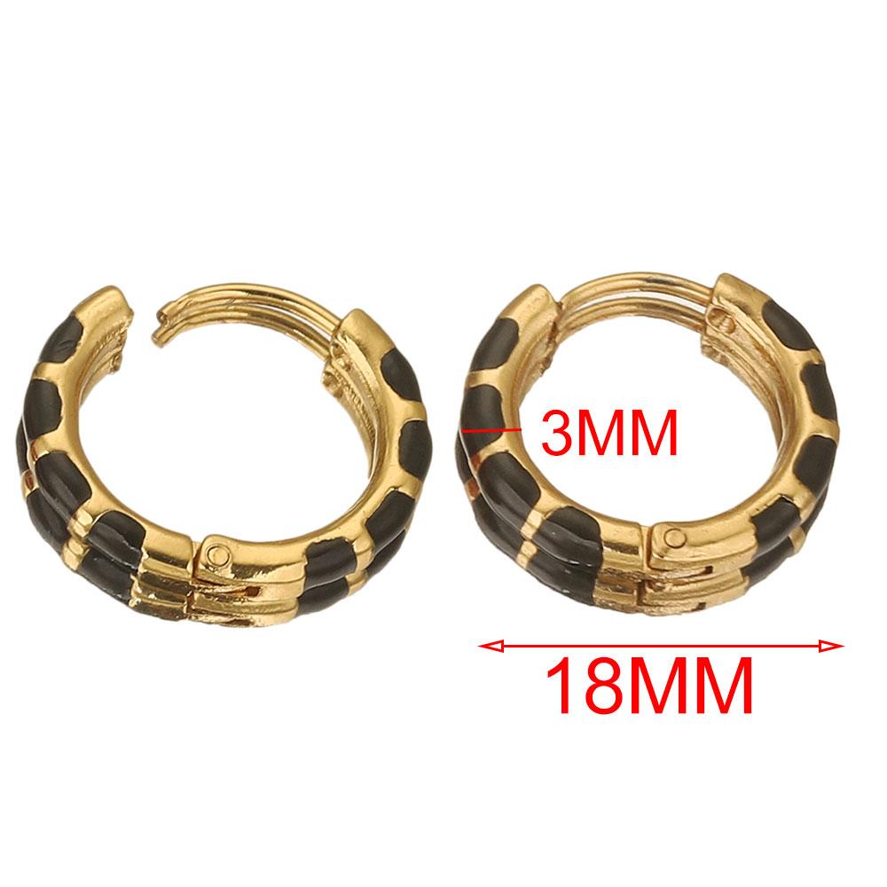Runde Emaille-Ohrringe aus Edelstahl, vergoldete koreanische Ohrringe, Creolen, Ohrring für Damen, Metall, Luxusschmuck, Boho