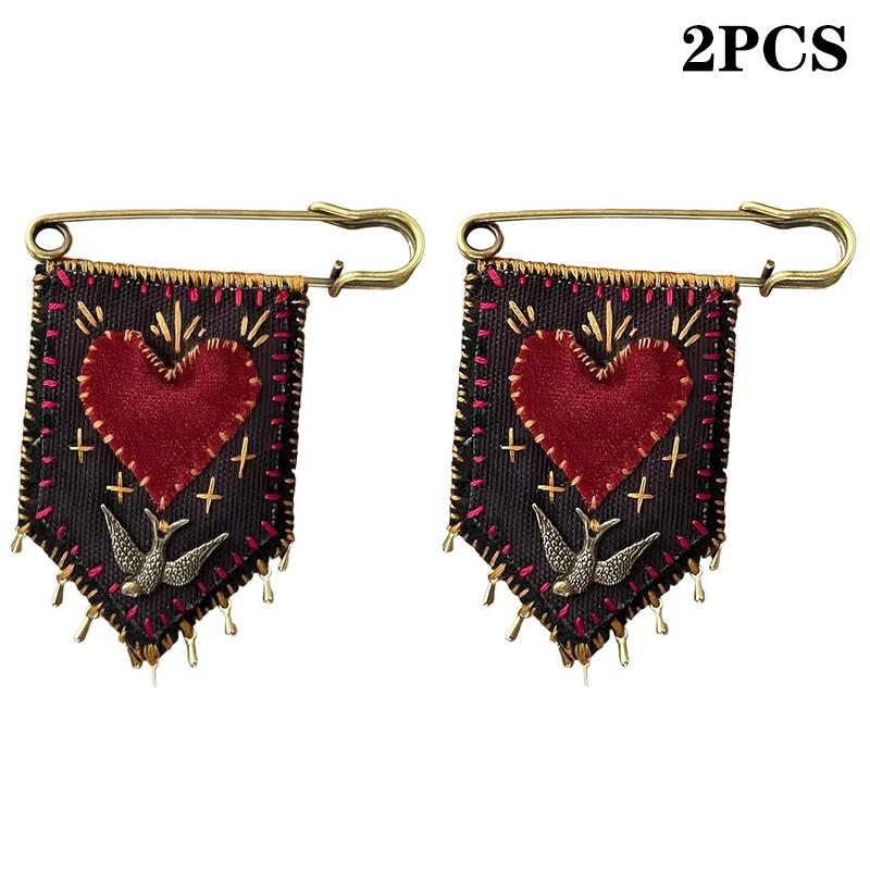 Hope'S Protection Pocket With Rosemary Hand Embroidered Protection Pocket Pin Holds Love Notes Or Any Talisman, Talisman Brooch