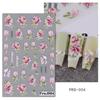 5D Embossed Nail Stickers Pink Peony Lily Rose Flowers Design Self-Adhesive Nail Transfer Sliders Decals DIY Manicure Decals