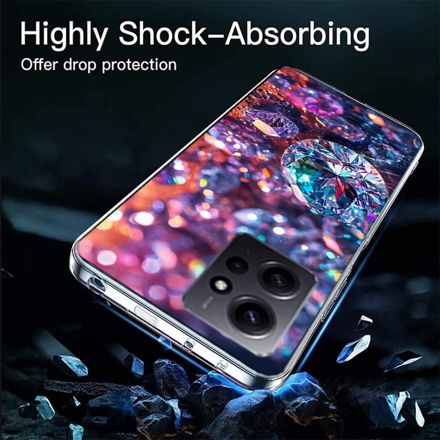 Shining and Dazzling Diamond Gemstones Phone Case For Redmi 12 13C 12C 15C 9 10 10C Note 13 Pro Plus 14 15 Pro 9T 9C 9A TPU Soft