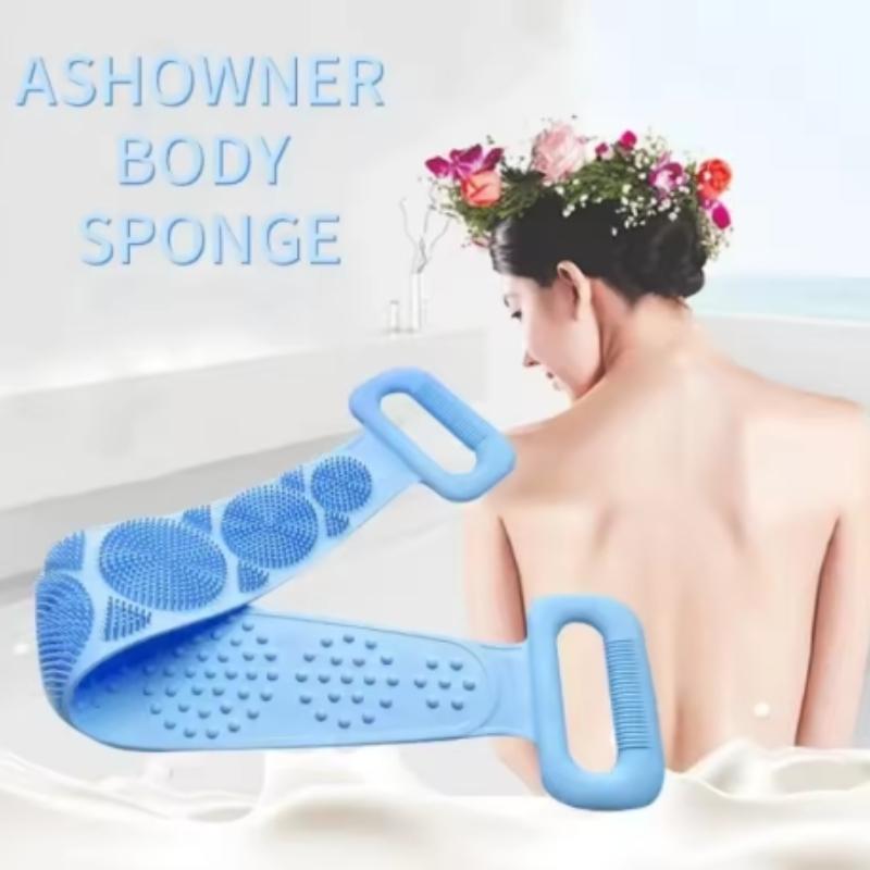 Silicone body sponge exfoliating back scrubber for peeling, massaging, relaxing, full body bathing tools for both men and women