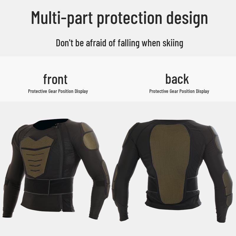 Skiing Anti-Collision Protective Sports Gear Set with Shoulder Pads and Waist Support for Rugby, Basketball, and Football