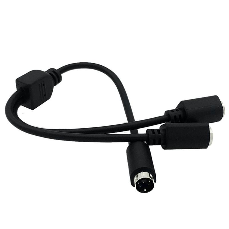 S-Video 4 Pin Mini DIN Y Splitter Connectors Cable Extension Cable 4 Pin S-Video Male to 2 Female Splitter for TVs VCRs