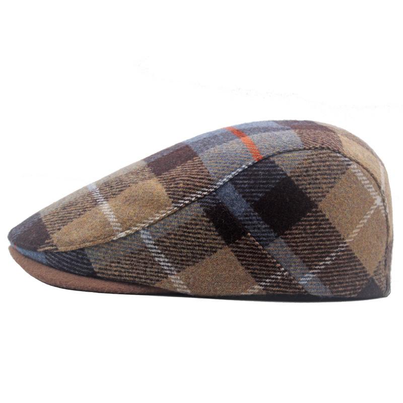 Czapka Forward Jesienno-zimowa męska beretowa ciepła czapka Artsman Brytyjska czapka w kratę