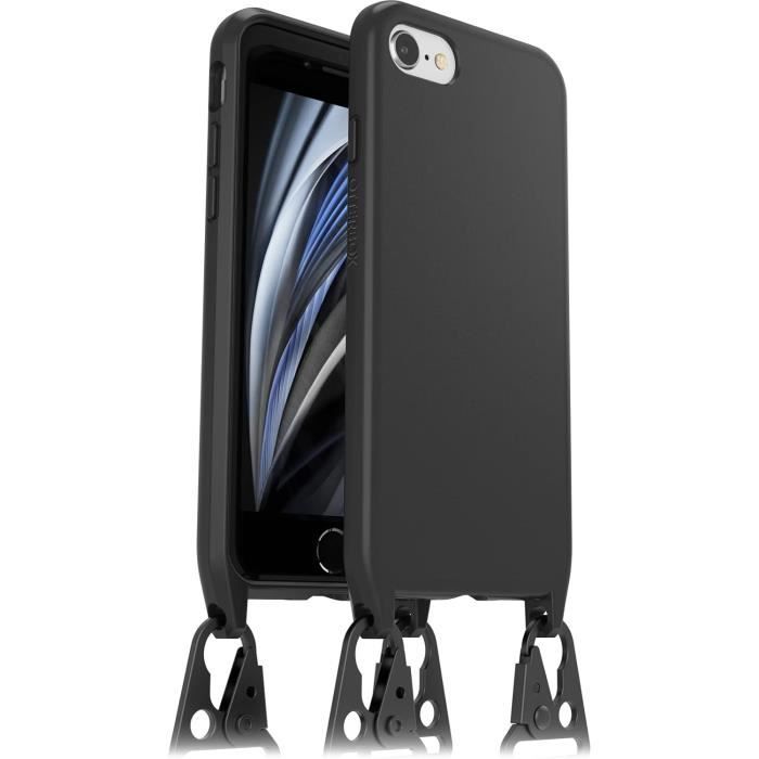 Coque pour téléphone - otterbox - react lanyard - iphone 7/8/se 2020/se 2022 - noir - protection durable