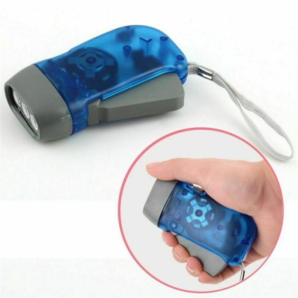 3 Led Hand Pressure Flashlight Super Bright Stable Crank Power Generator Clockwork Flashlight