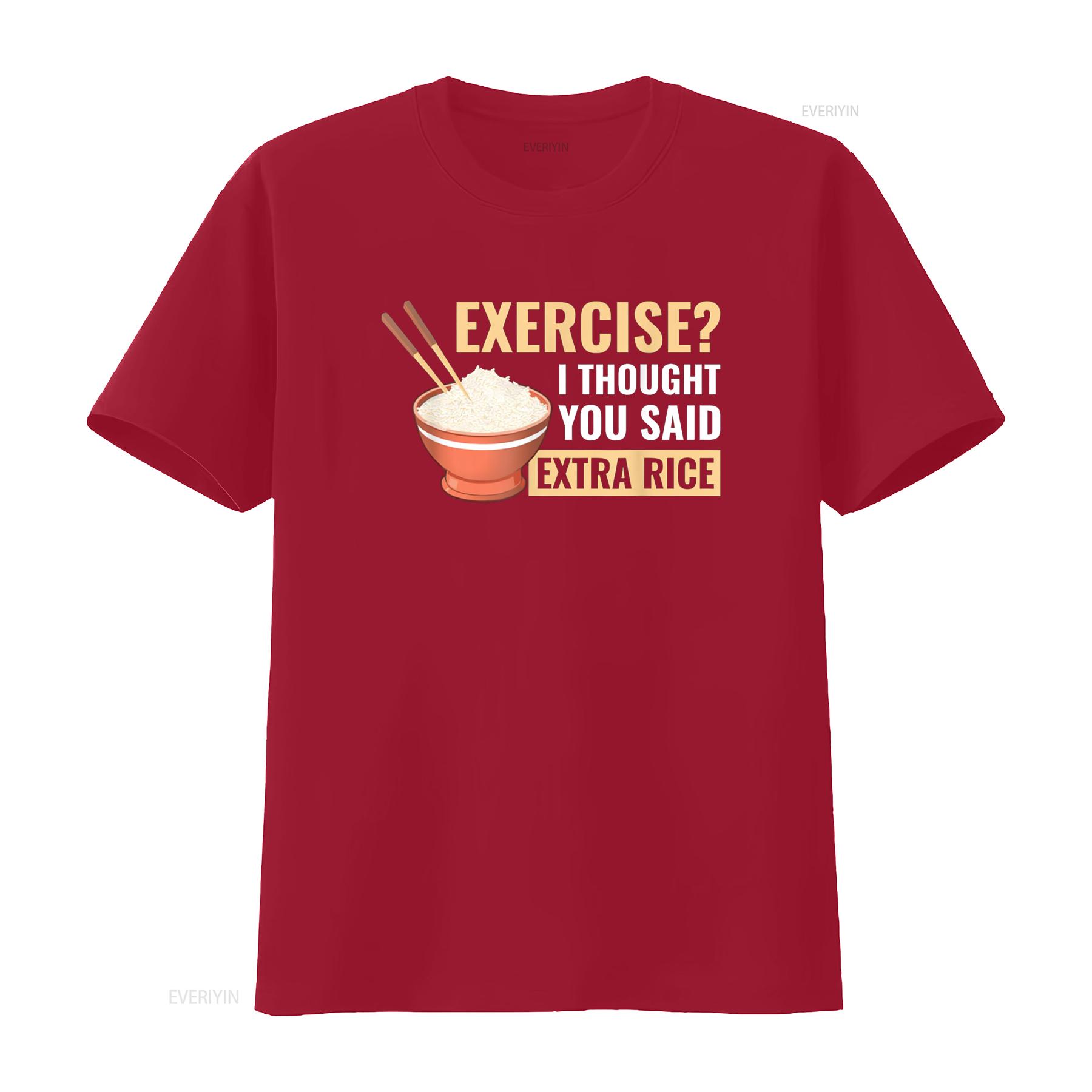 Exercise I Thought You Said Extra Rice Funny Asian Food T Shirt vintage Washed graphic streetwear Unisex Stylish S красный