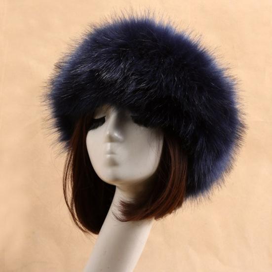 Women Hat Solid Color Faux Fur Headwear Brimless Empty Top Hat for Skiing