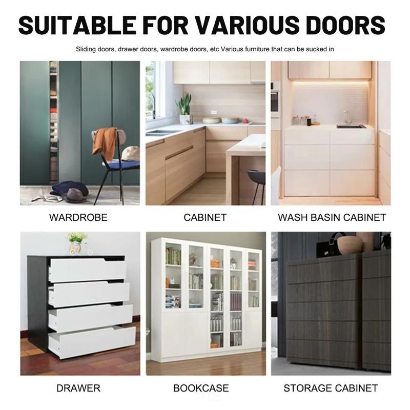 Magnetic Cabinet Catches Strong Magnet Sticker Punch-Free Self-Adhesive Latch Hidden Door Closer for Kitchen Cupboard Cabinet Drawer Furniture