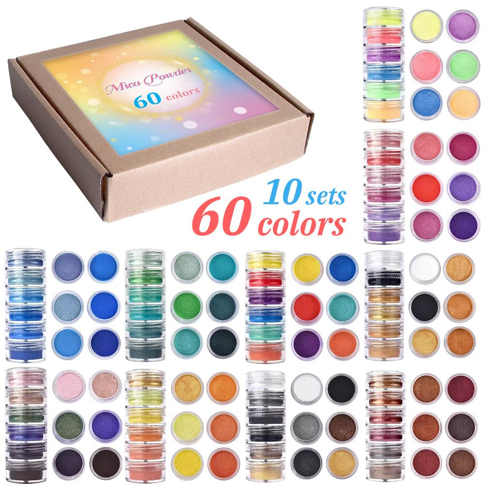 24/60 Colors Pearl Mica Glitter Powder for Epoxy Resin DIY Craft Projects - Sparkle Filler Material