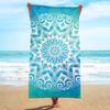 Große Sandfreie Handtücher für Reisen, Schnelltrocknende Saugfähige Schwimm-Strandhandtücher für Pool Yoga Fitnessstudio Camping (Mandala Blau)
