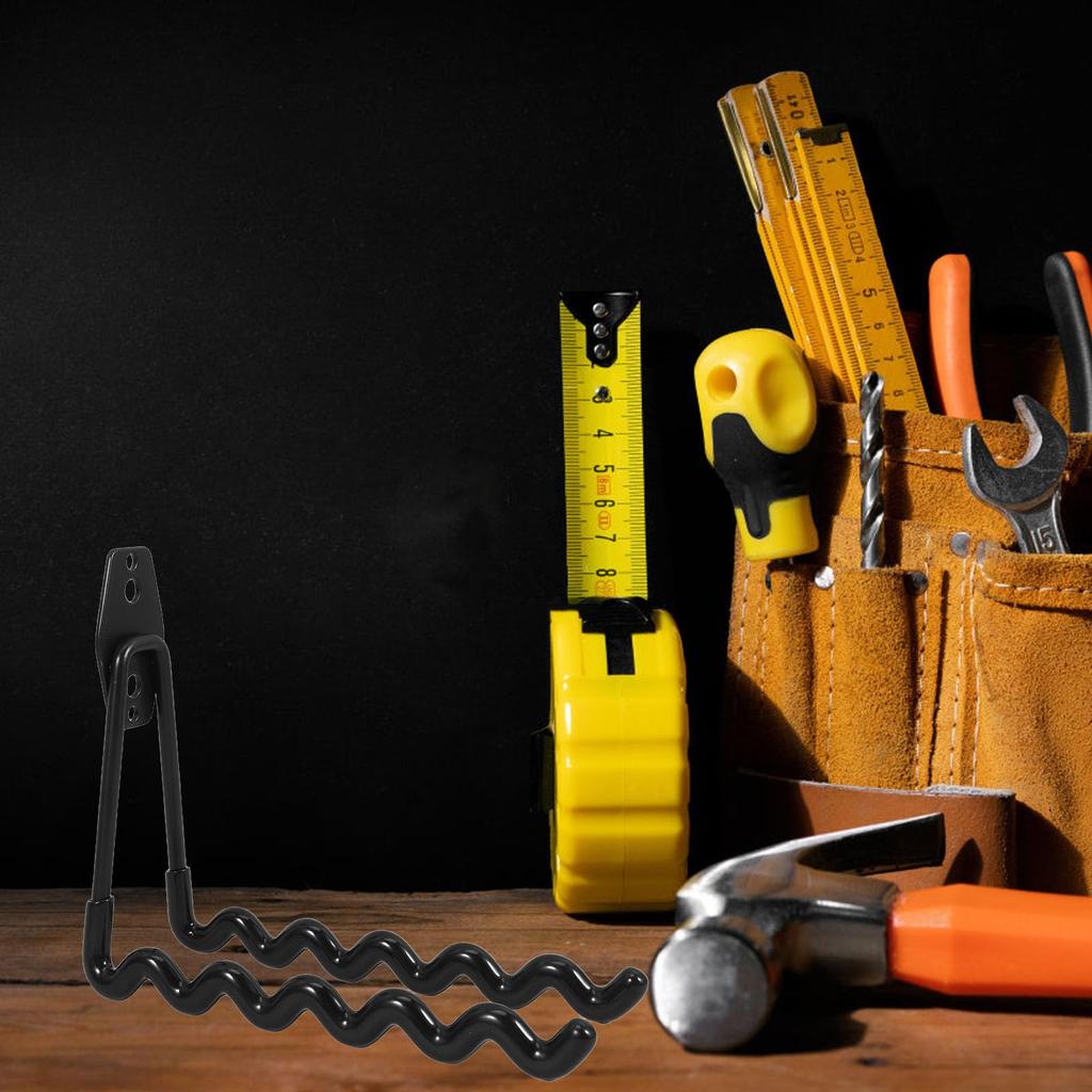 Set of 2 Wave-Shaped Wall Hooks with Non-Slip Storage, Ideal for Garages and Homes, Tools, and Garden Supplies