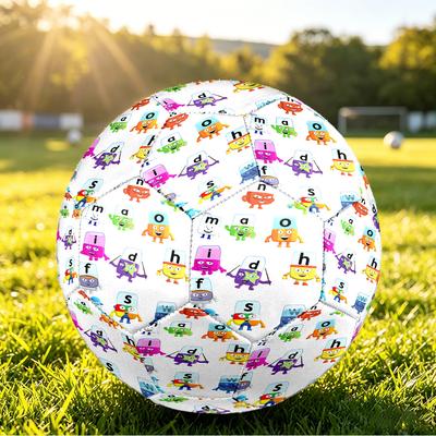 Size 5 Football Alphablocks Pattern, Wear‑Resistant Soccer Ball for Match Training Daily Sports Play