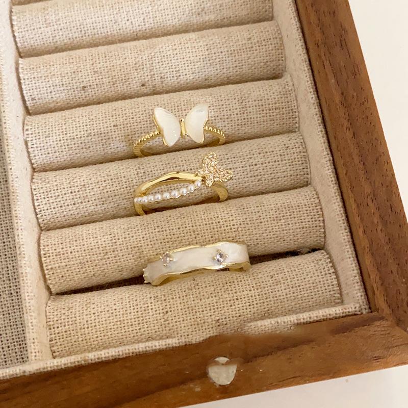 Zircon Drop Oil Round Open Ring Fashionable Light Luxury Exquisite Index Finger Ring Niche Versatile High-end Jewelry