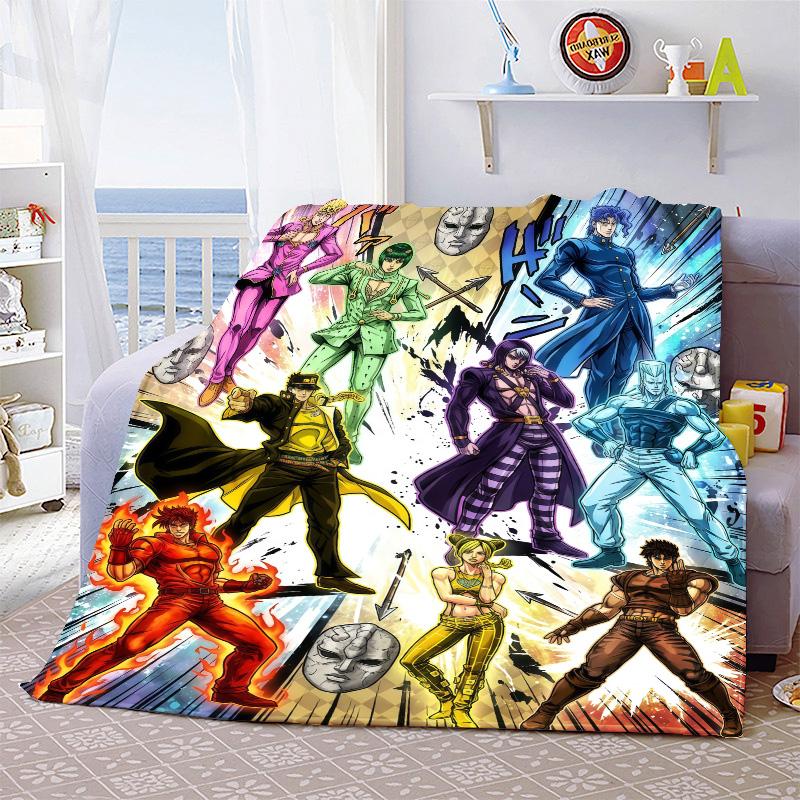 JoJo Bizarre Adventure Cozy Blanket Flannel Throw Soft Warm Lightweight Sofa Bed Blanket Home Decor -QJY