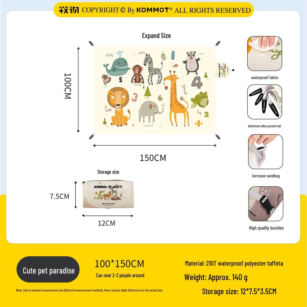 Ultraleichte tragbare wasserdichte Picknickmatte – faltbar und feuchtigkeitsbeständig für Gras und Strand