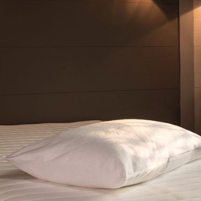 Protège Oreiller 50x70 cm - Doux et Absorbant - Molleton 100% Coton - Forme Housse à Rabat - Fabriqué en Europe - Linge des Familles