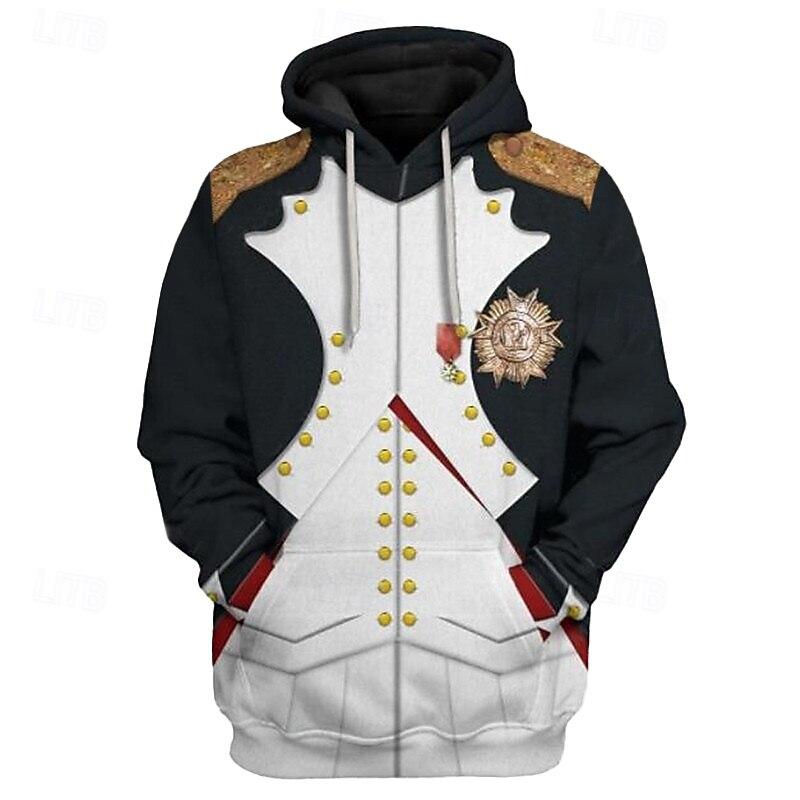 Men's Wolf 3D Hoodies Sweatshirt Cool Party Long Sleeve Crew Neck Club Streetwear