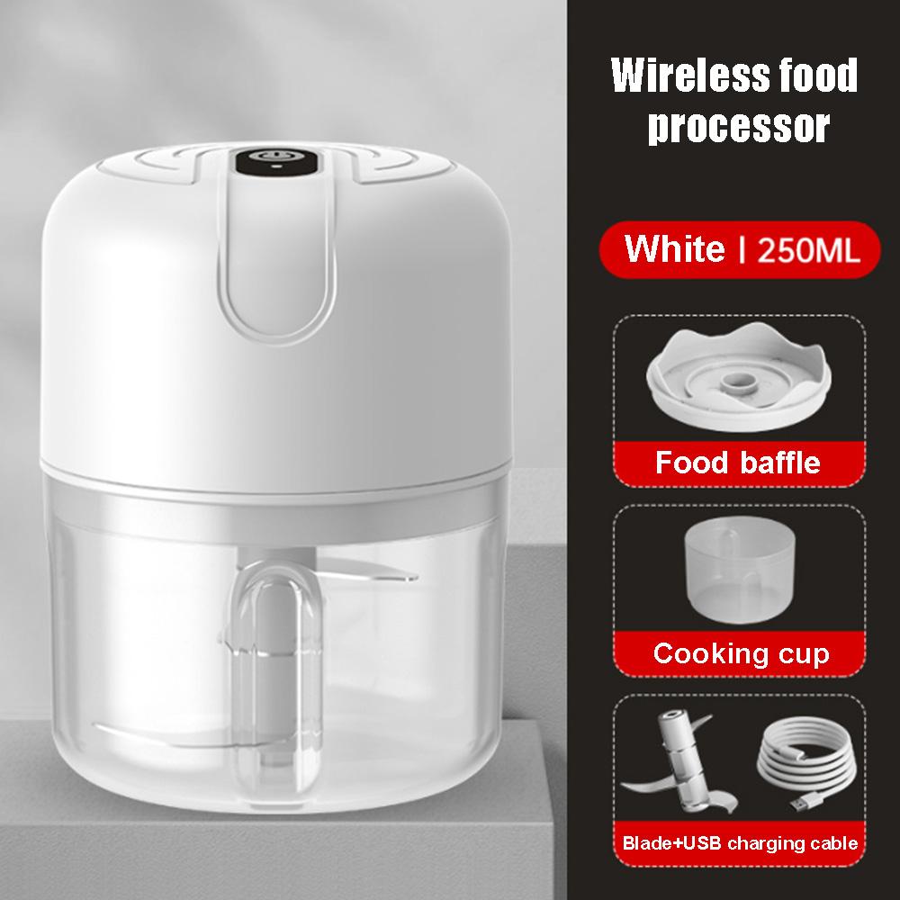 100/250ml Mini USB Wireless Garlic Masher Press Mincer Vegetable Chili Meat Food Chopper Kitchen Accessories
