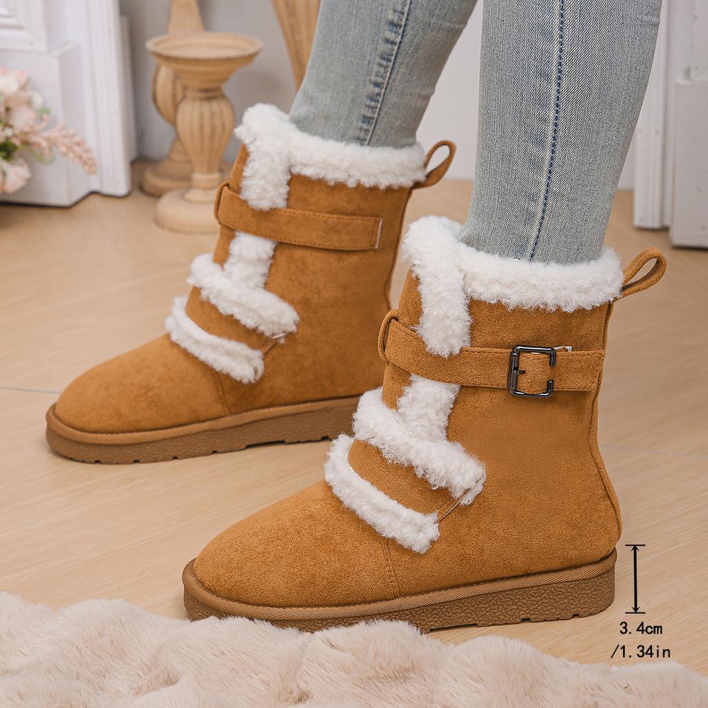 Fashion Boots Women Non Slip Waterproof Winter Snow Boots Platform Shoes for Women Warm Ankle Boots Cotton Padded Shoes Botas De Mujer