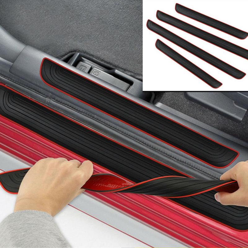 Car Trunk Door Sill Plate Protectors Universal Protective Pad Anti Scratch Cover Bumper Rubber Strip Pad Mouldings For