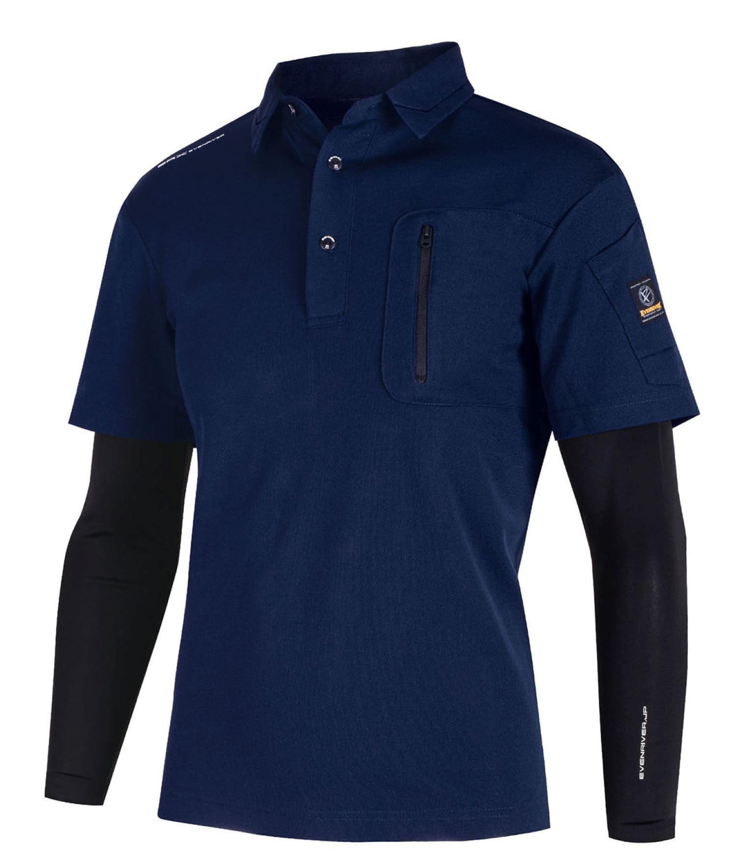 

EVEN RIVER Faux Layered Dry Polo Shirt, Spring/Summer, Navy, HY08 04 S