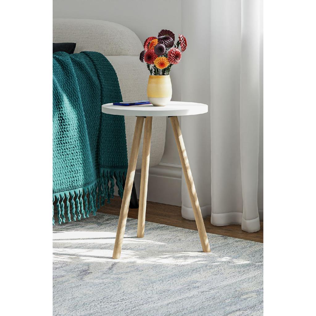 Round Side Coffee Table Single Nesting Coffee Table With Wooden Legs