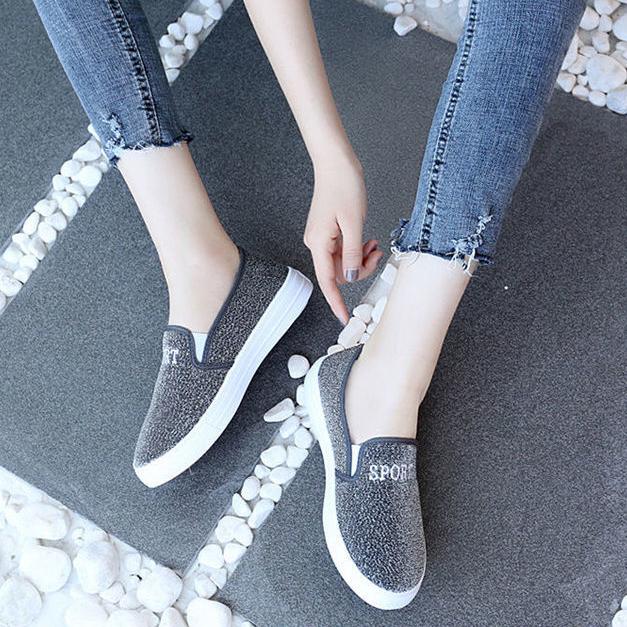 Dámské letní lehké boty Dámské prodyšné látkové ploché boty Protiskluzová měkká podrážka Všestranné protiskluzové ležérní boty