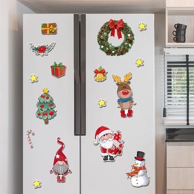 Santa Refrigerator Magnet Garage Door Magnet Decorations Festive Christmas Refrigerator Magnet Set with Santa Claus for Kitchen