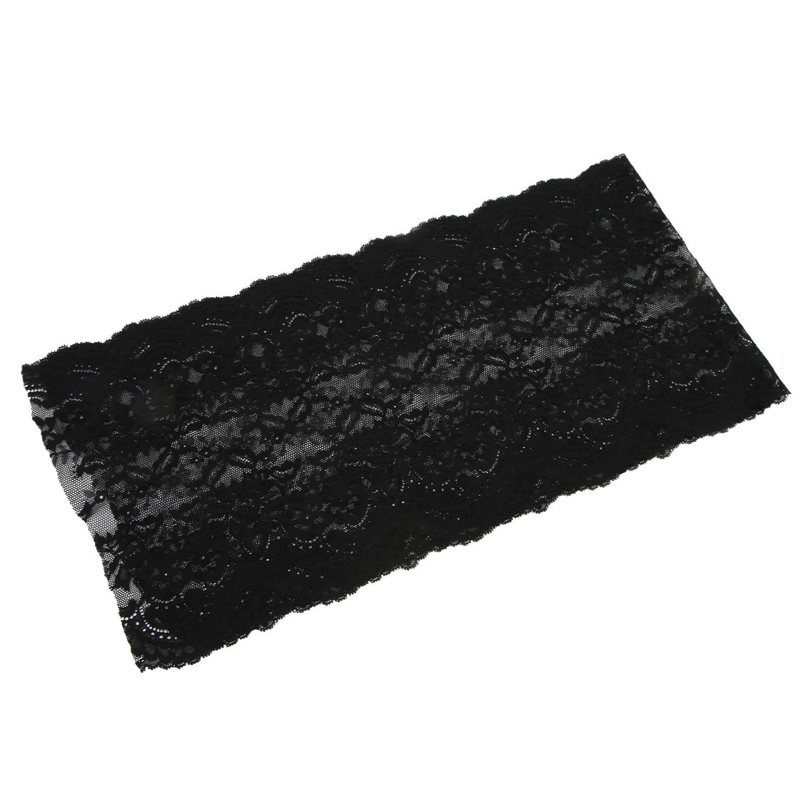 

Кружевная лента 10 ярдов 23 см ширина мягкая эластичная декоративная кружевная ткань для рукоделия украшения цветочные чёрный