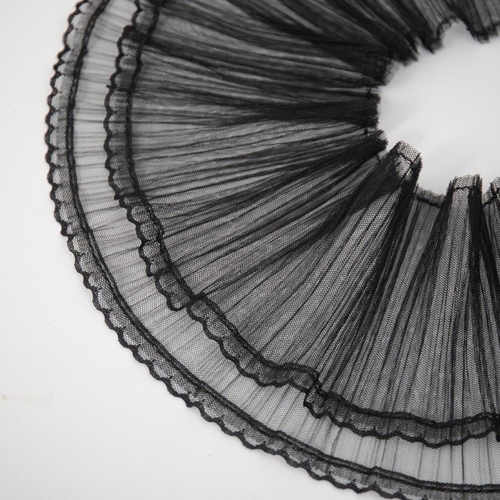 

Home Decorative 2Yards Double Layer Lace Trim 16cm White Black Ruffled Lace Trim Lace Fabric L чёрный