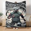 Naruto Character Customize Text Blanket Gift Customizable Blanket Soft Warm Cozy Perfect for Sofa Home Decor Couch Office Four Seasons Universal