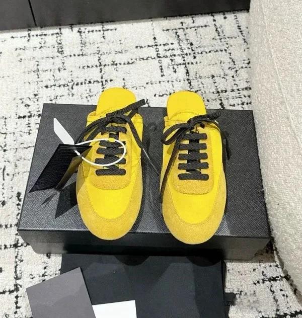 

Модные женские мюли с круглым носком, эластичной резинкой, плоской подошвой, женские тапочки для отдыха, на каждый день, с закрытым носком, для выражения индивидуальности, zapatillas de mujer 40 жёлтый