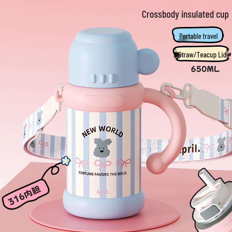 APRIL Cute Insulated Stainless Steel Straw Cup with Handle