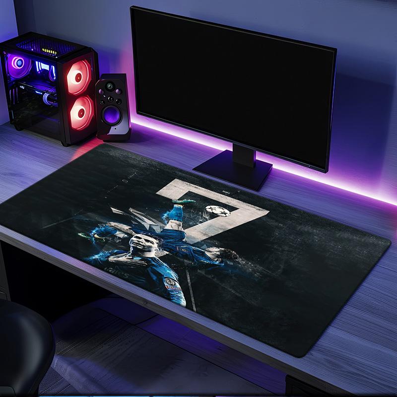 Ronaldo's Fiery Celebration mouse pad, rubber base, esports desk mat, mouse pad for gamers and office use, gaming desk , easy to clean mat